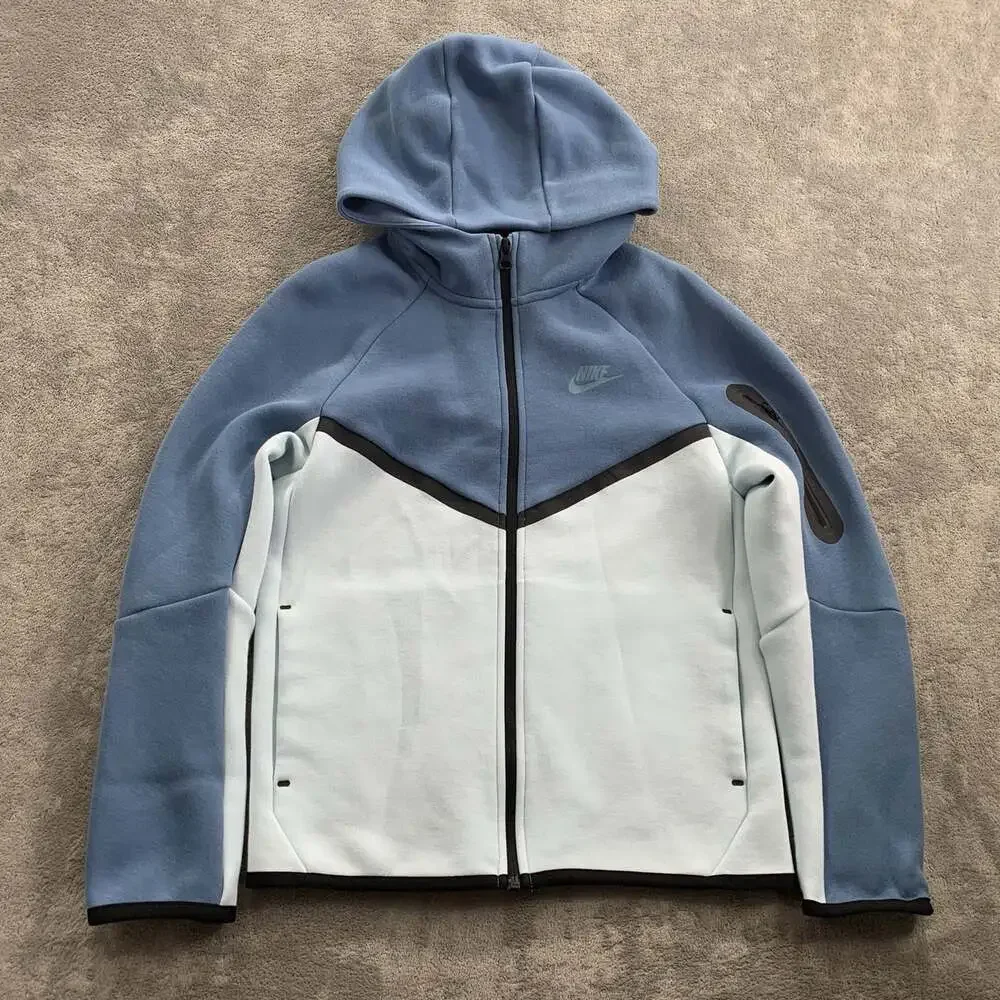 Nike Tech Fleece Hoodie Boy's Large Blue Full Zip Sweatshirt Jacket HV5867-474